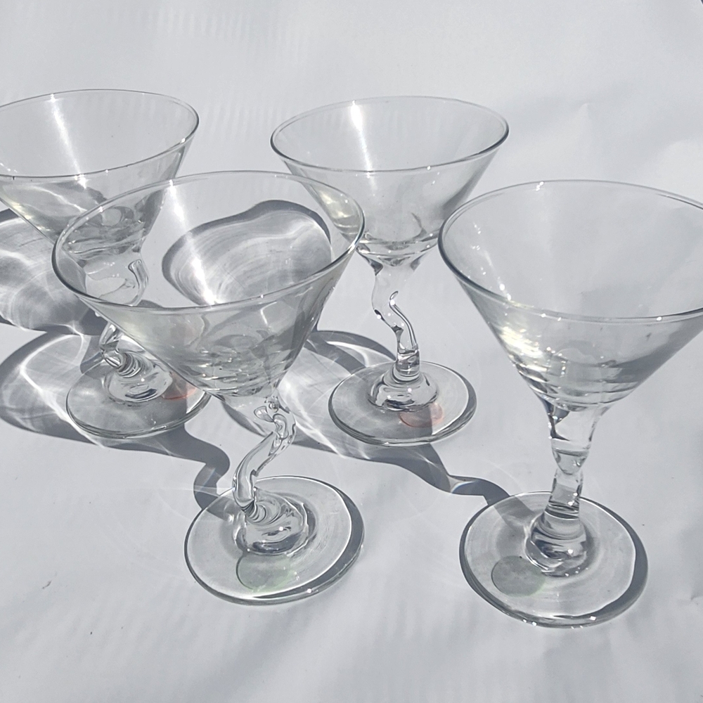 Gray Elegant Martini Glass Set for Dining